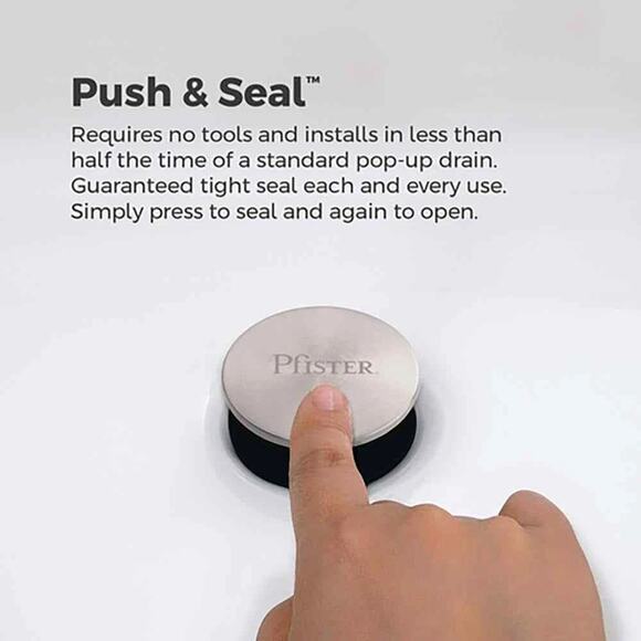 PFISTER BREA SINGLE HANDLE 1 HOLE BATHROOM FAUCET BRUSHED NICKEL W DECKPLATE - Picture 6 of 8